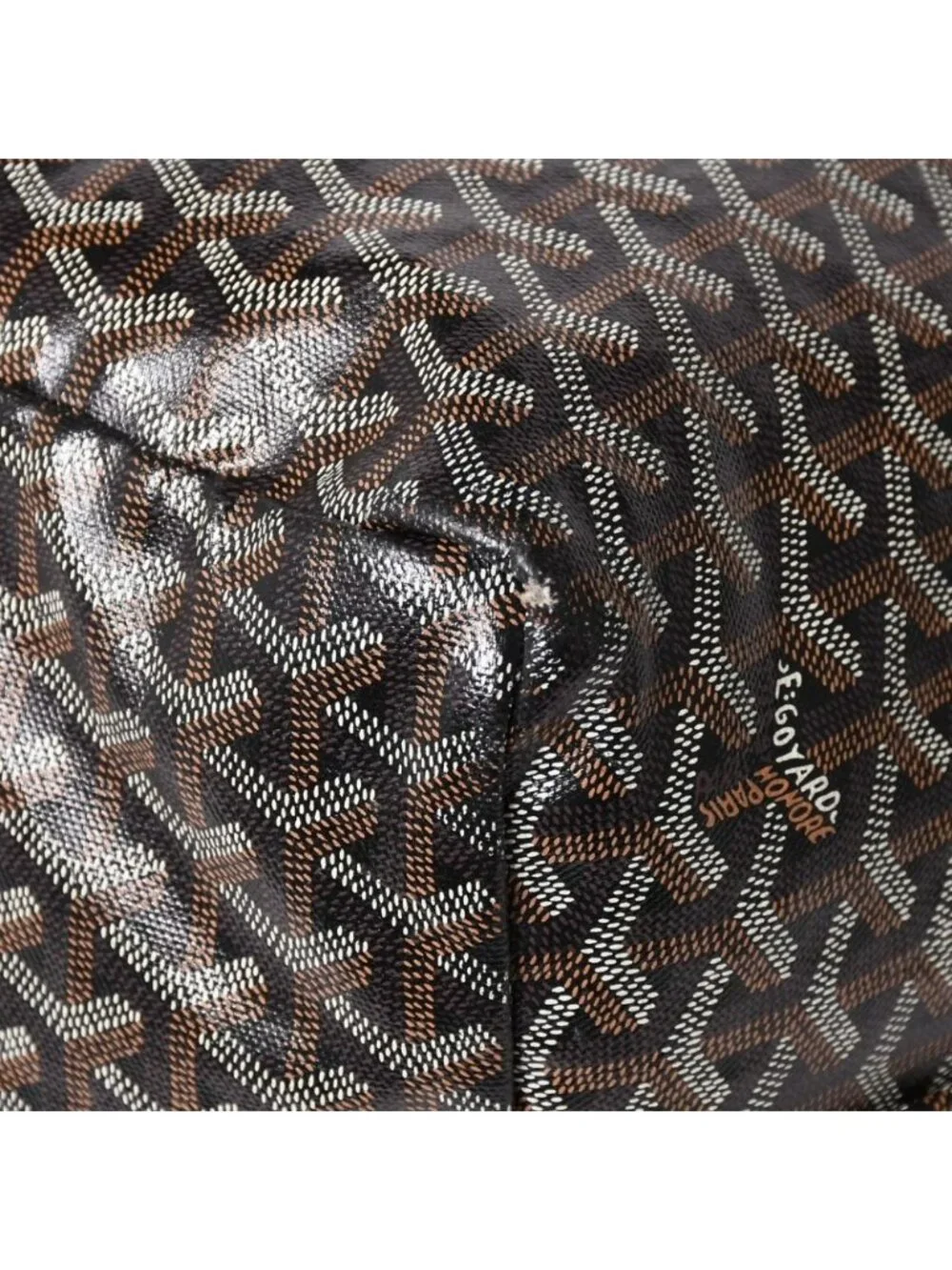 Goyard Super Rare Saint Louis XXL Tote Bag Leather Black Markage Herringbone